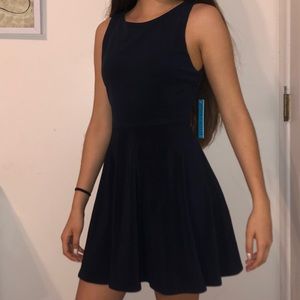short formal dark navy dress